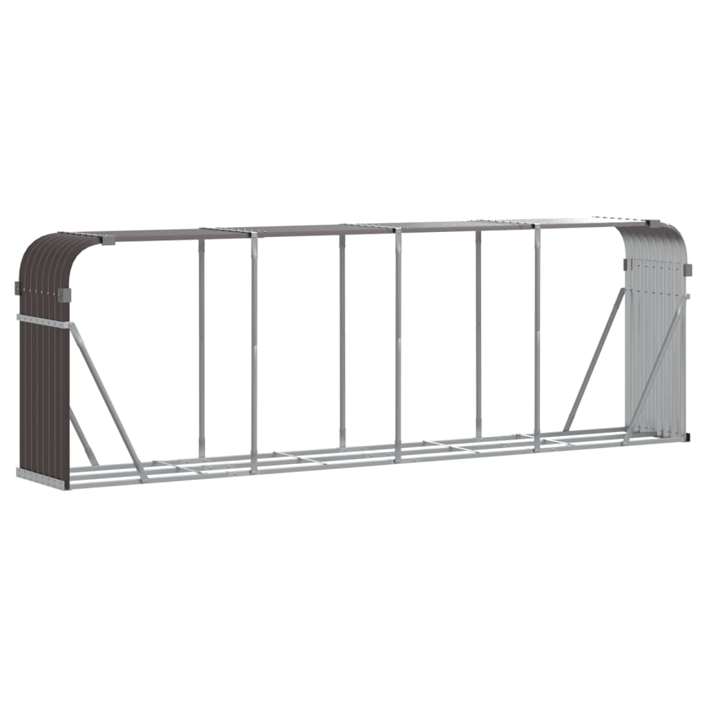 Stockage de bois de chauffage Vidaxl 300x45x100 cm Brun en acier galvanisé