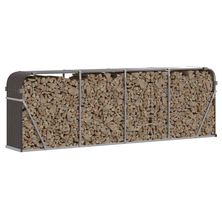 Stockage de bois de chauffage Vidaxl 300x45x100 cm Brun en acier galvanisé