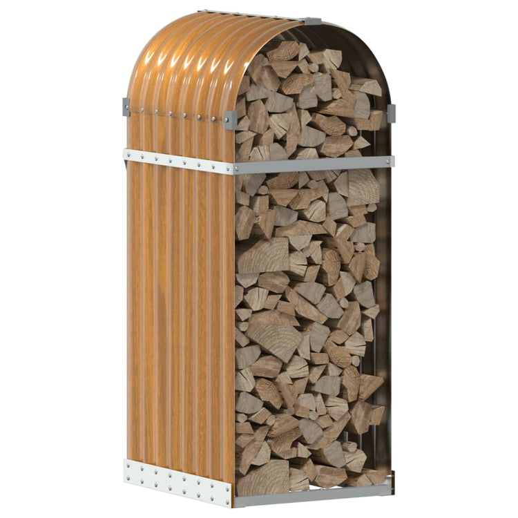 Stockage de bois de chauffage vidaxl 40x45x100 cm en acier galvanisé brun clair