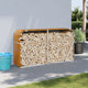 Stockage de bois de chauffage vidaxl 180x45x100 cm en acier galvanisé brun clair