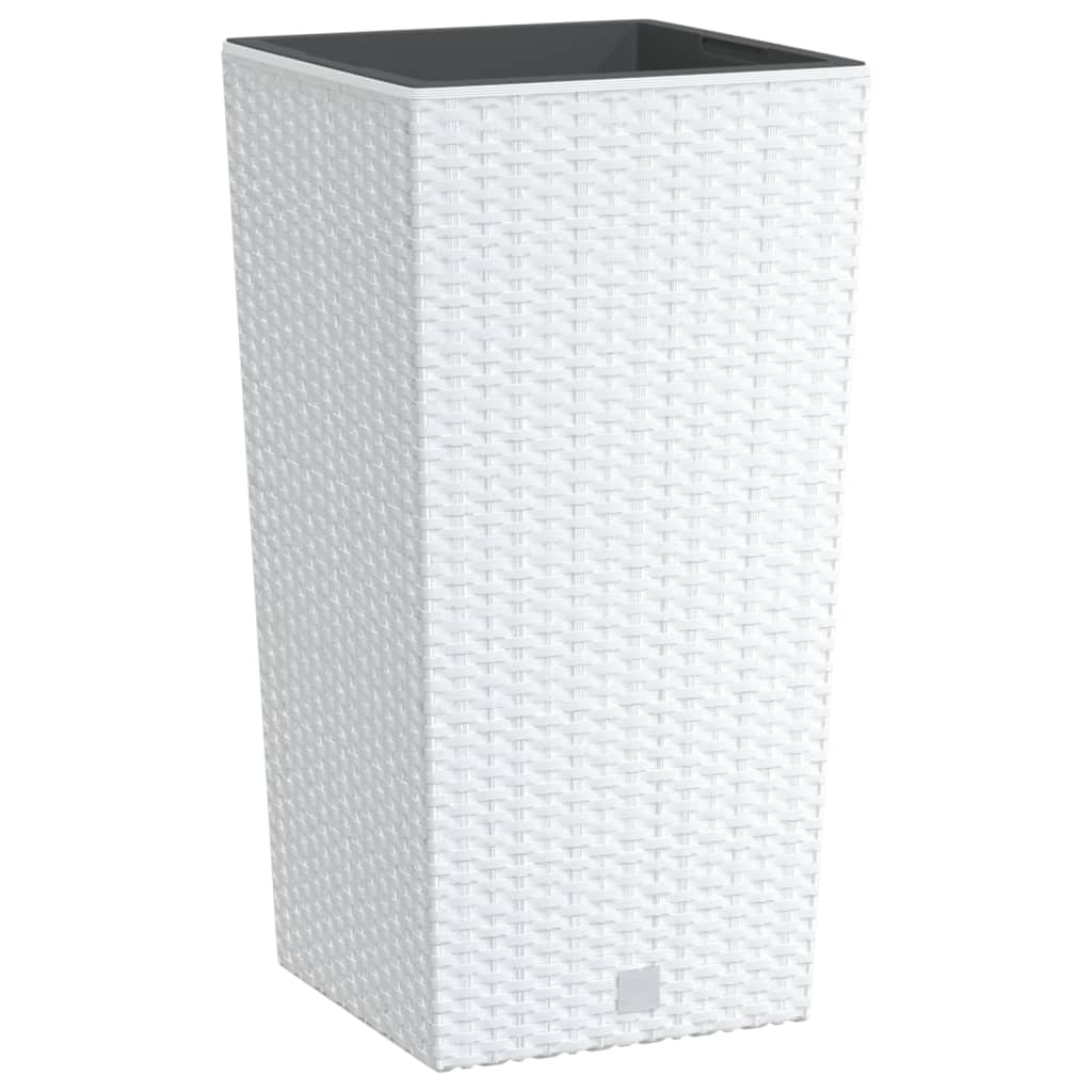 Jardinière vidaxl avec look rattan bak amovible 11 26,5 l pp blanc