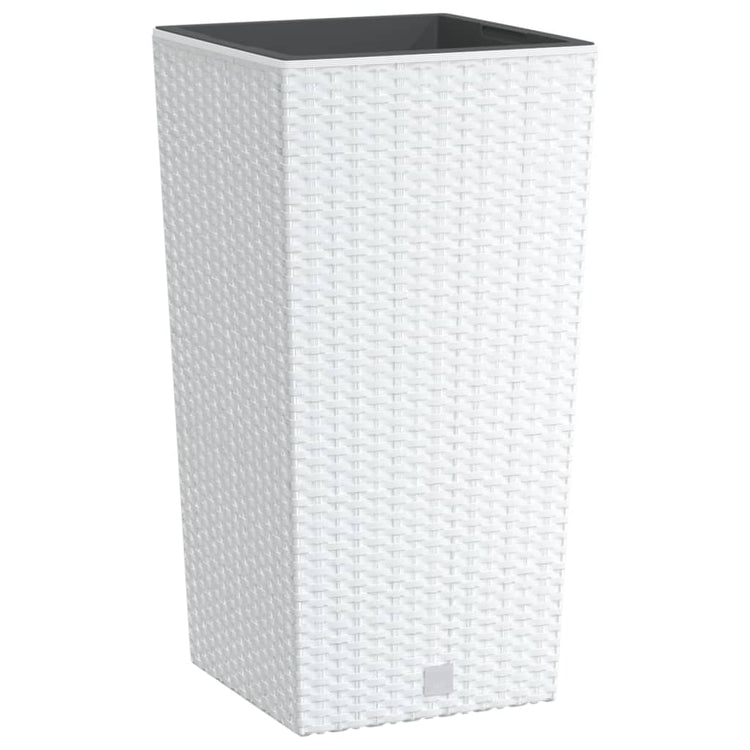 Jardinière vidaxl avec look rattan bak amovible 11 26,5 l pp blanc