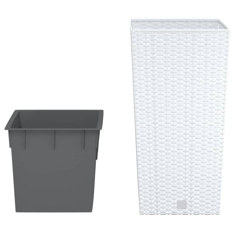 Jardinière vidaxl avec look rattan bak amovible 11 26,5 l pp blanc