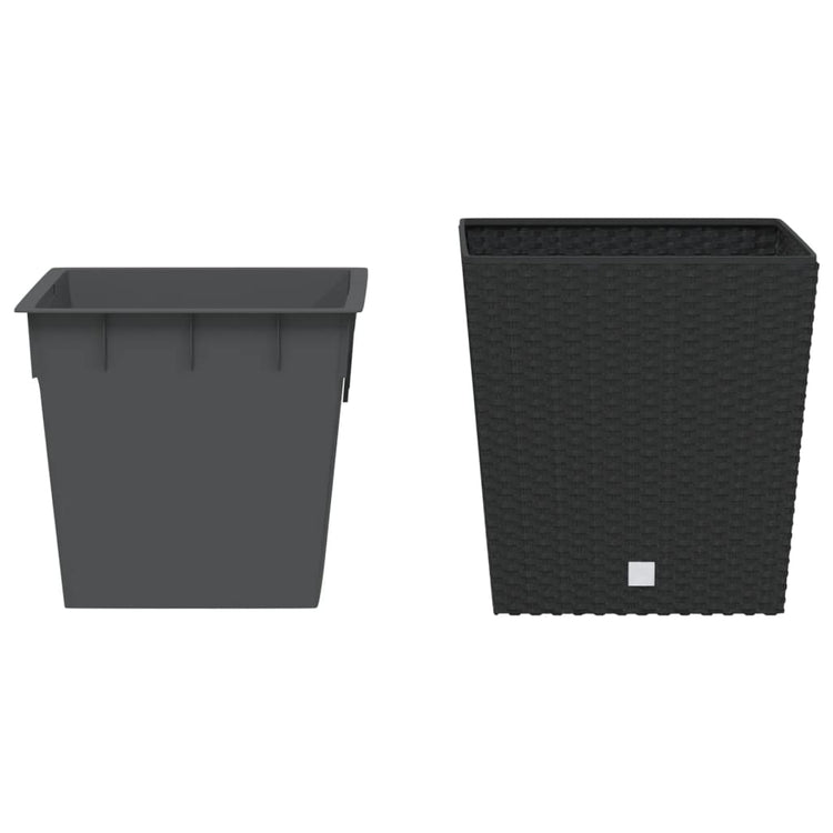 Planificateur Vidaxl avec un look Rattan amovible 21 32 L pp anthracite