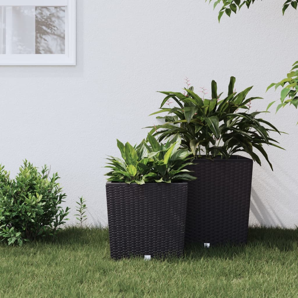 Planificateur Vidaxl avec un look Rattan amovible 21 32 L pp anthracite