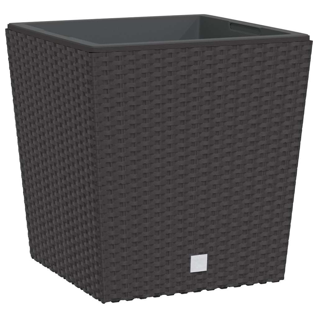 Jardinière vidaxl avec look rattan bak amovible 21 32 l pp marron