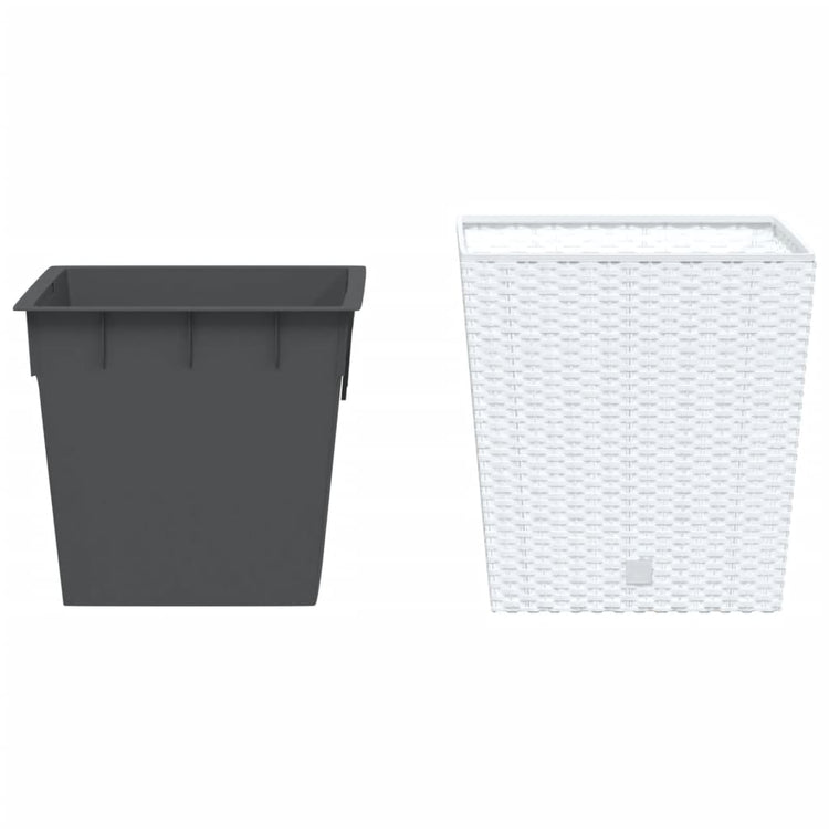 Planificateur Vidaxl avec look Rattan Bak amovible 21 32 L PP blanc