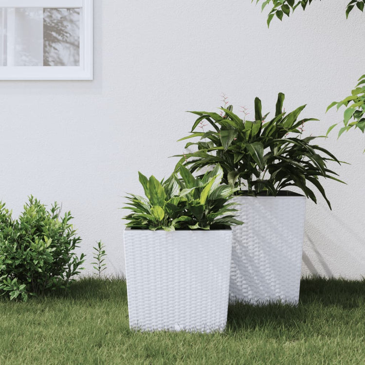 Planificateur Vidaxl avec look Rattan Bak amovible 21 32 L PP blanc