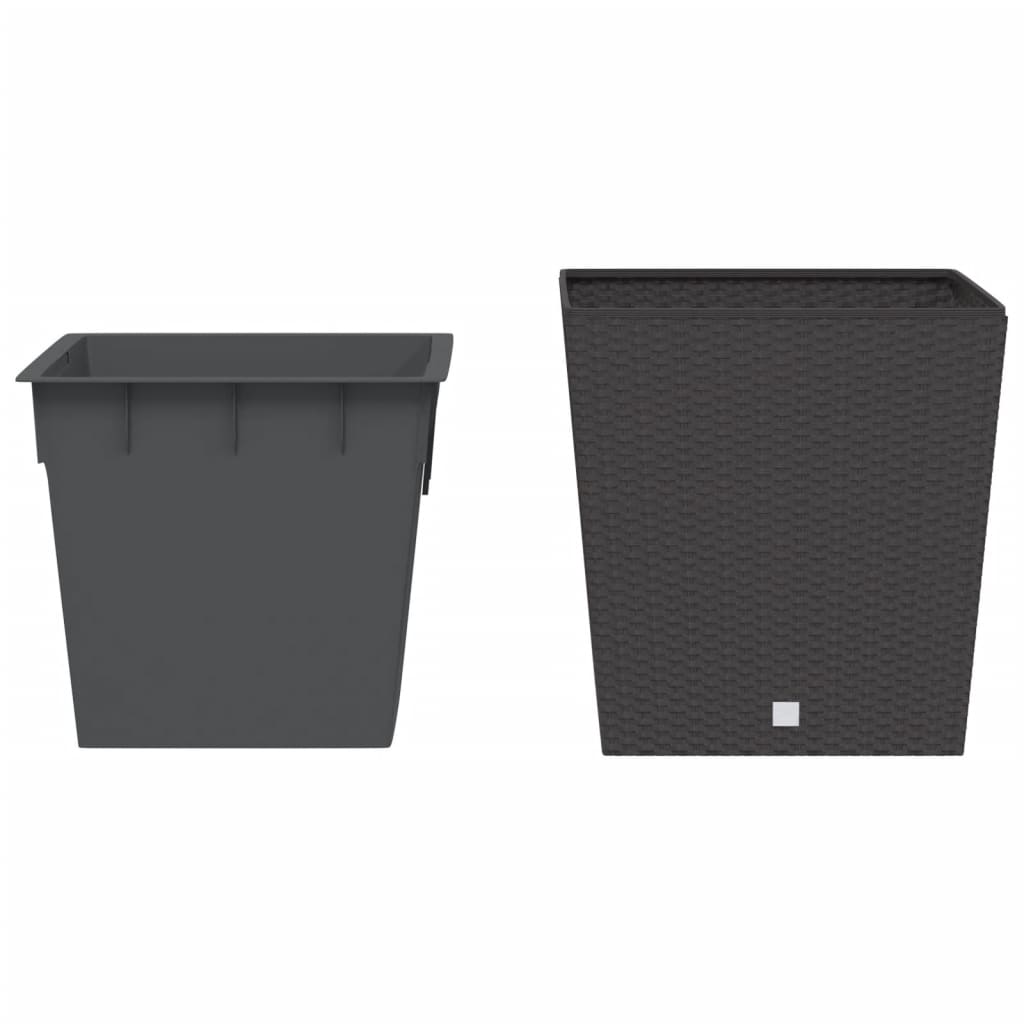 Planificateur Vidaxl avec look Rattan Bak amovible 37 64 L PP Brown