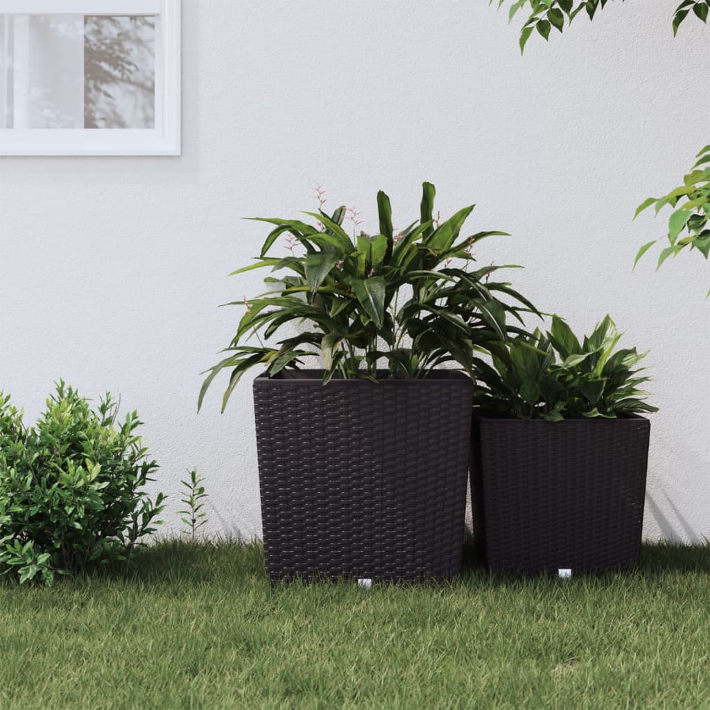 Planificateur Vidaxl avec look Rattan Bak amovible 37 64 L PP Brown