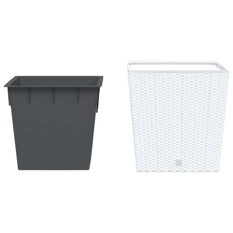 Planificateur Vidaxl avec look Rattan Bak amovible 37 64 L PP blanc