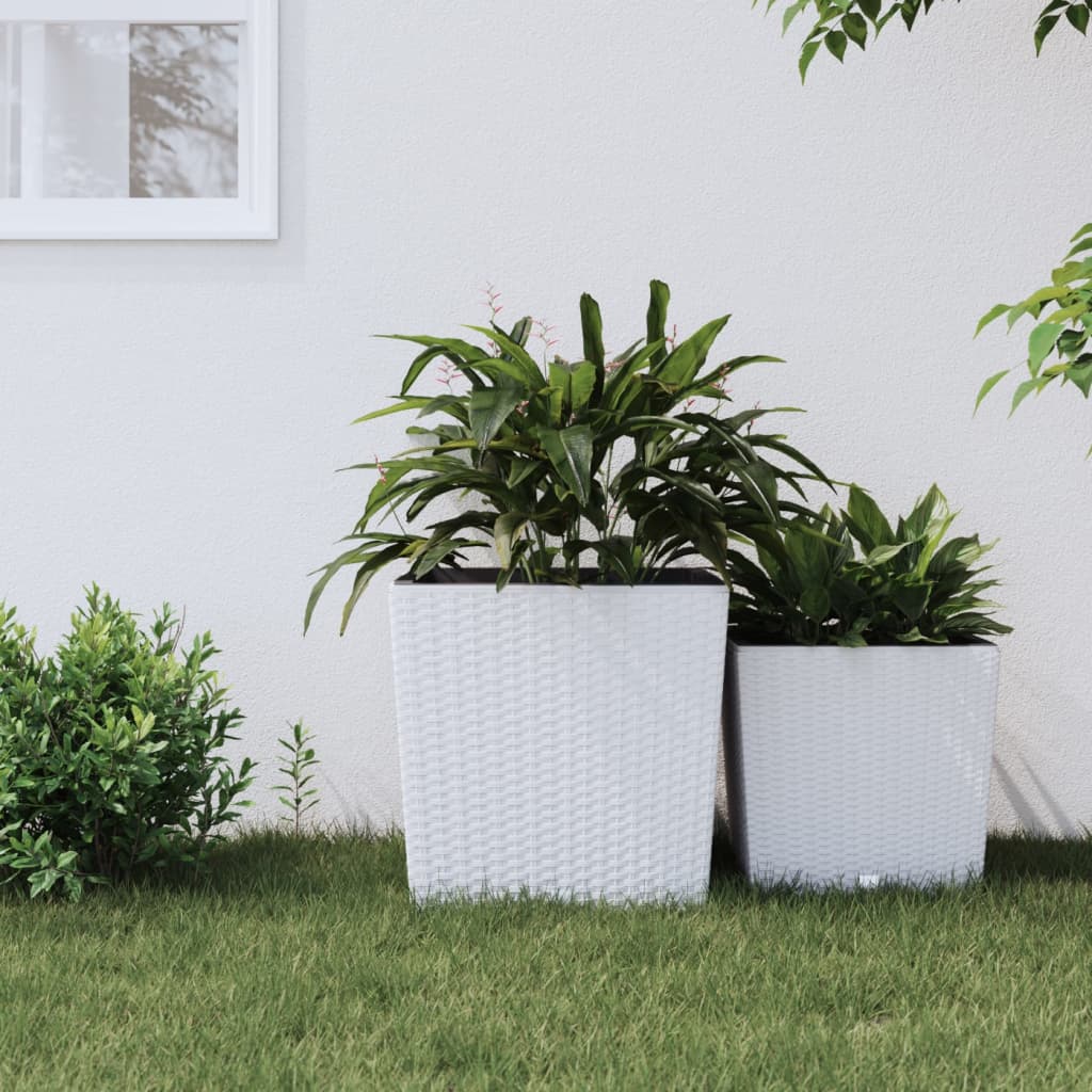 Planificateur Vidaxl avec look Rattan Bak amovible 37 64 L PP blanc