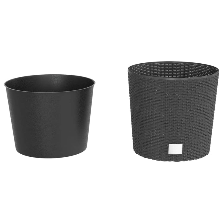 Vidaxl planteur amovible bak rattan look 15 15,3 l pp anthracite