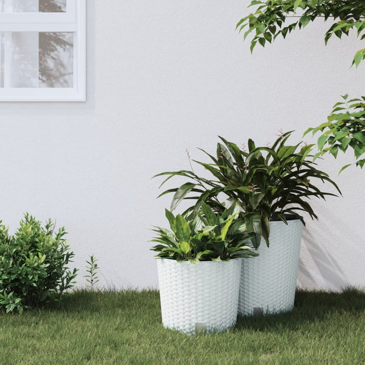 Planificateur Vidaxl avec look Rattan Bak amovible 15 15,3 l pp blanc