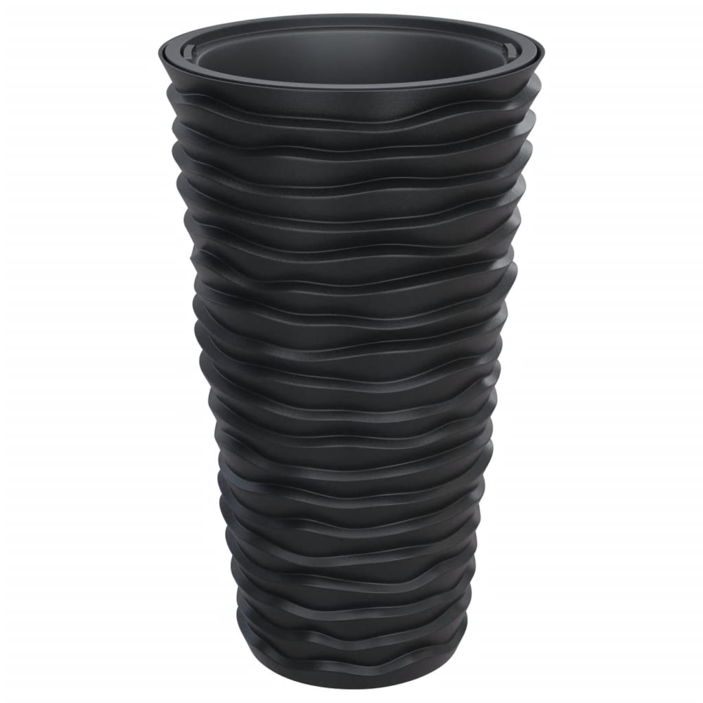 Jardinière vidaxl avec conteneur amovible côtelé 8 22 l pp anthracite