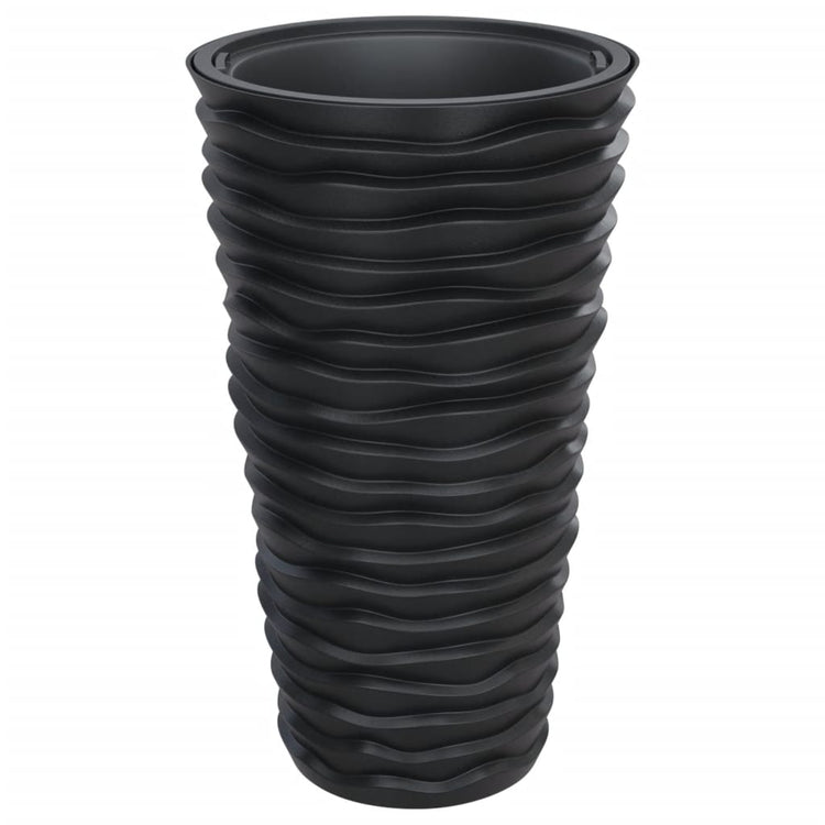 Jardinière vidaxl avec conteneur amovible côtelé 8 22 l pp anthracite