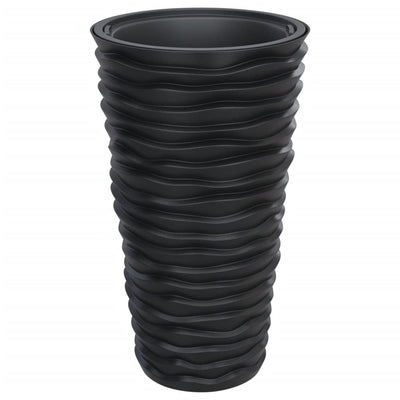 Jardinière vidaxl avec conteneur amovible côtelé 8 22 l pp anthracite