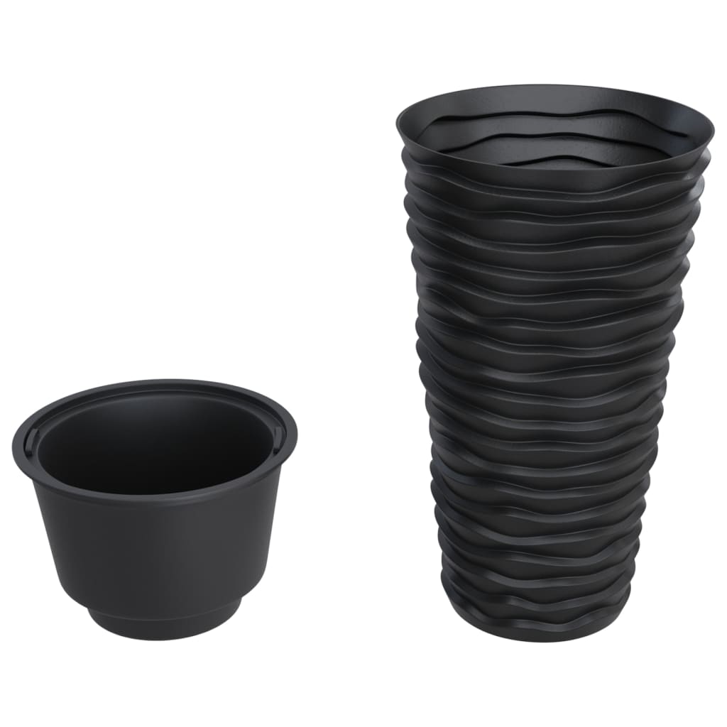 Jardinière vidaxl avec conteneur amovible côtelé 8 22 l pp anthracite