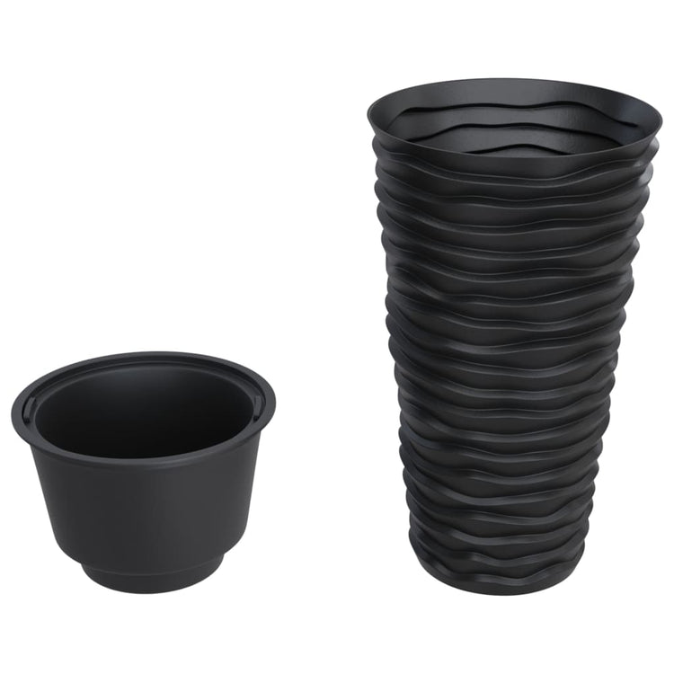 Jardinière vidaxl avec conteneur amovible côtelé 8 22 l pp anthracite