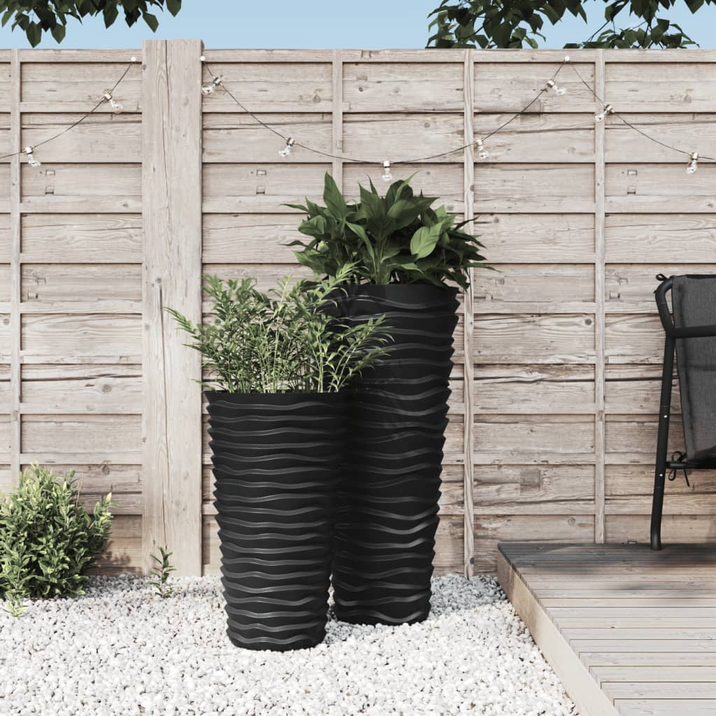 Jardinière vidaxl avec conteneur amovible côtelé 8 22 l pp anthracite