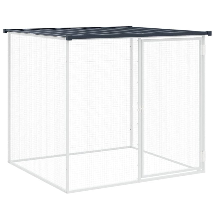 Poulet Vidaxl avec toit 103x98x90 cm anthracite en acier galvanisé