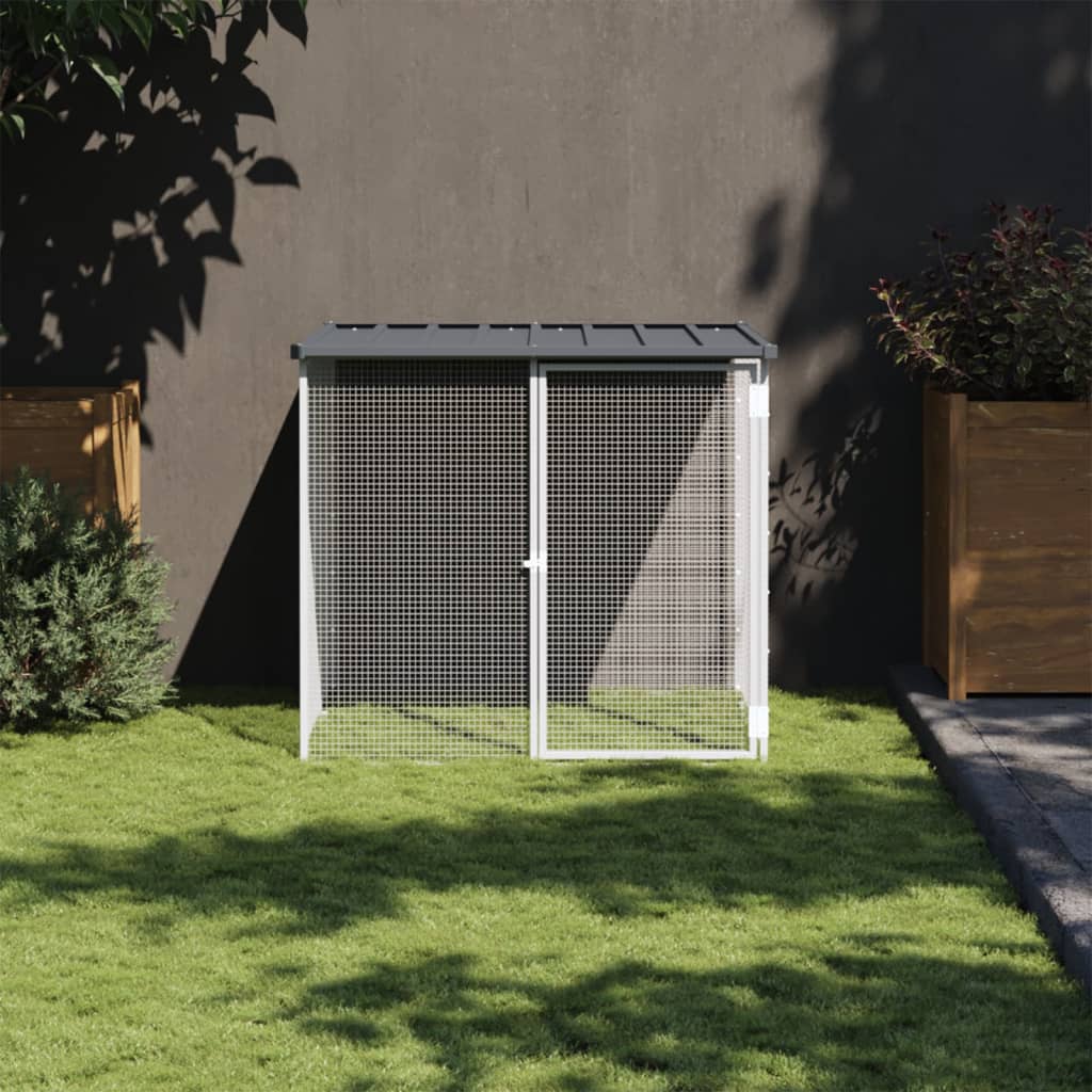 Poulet Vidaxl avec toit 103x98x90 cm anthracite en acier galvanisé