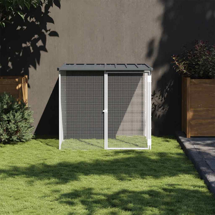 Poulet Vidaxl avec toit 103x98x90 cm anthracite en acier galvanisé