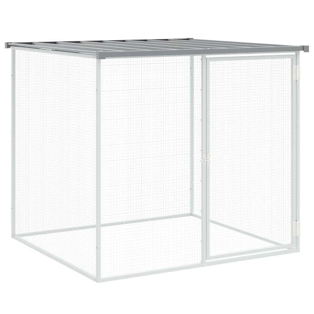 Poulet Vidaxl avec toit 103x98x90 cm en acier galvanisé gris clair