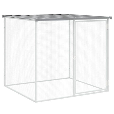 Poulet Vidaxl avec toit 103x98x90 cm en acier galvanisé gris clair