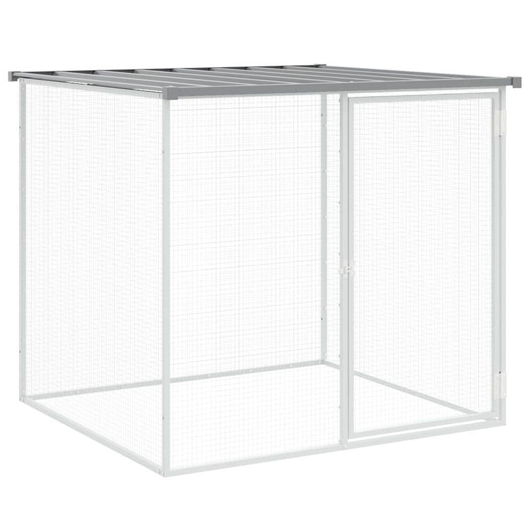 Poulet Vidaxl avec toit 103x98x90 cm en acier galvanisé gris clair