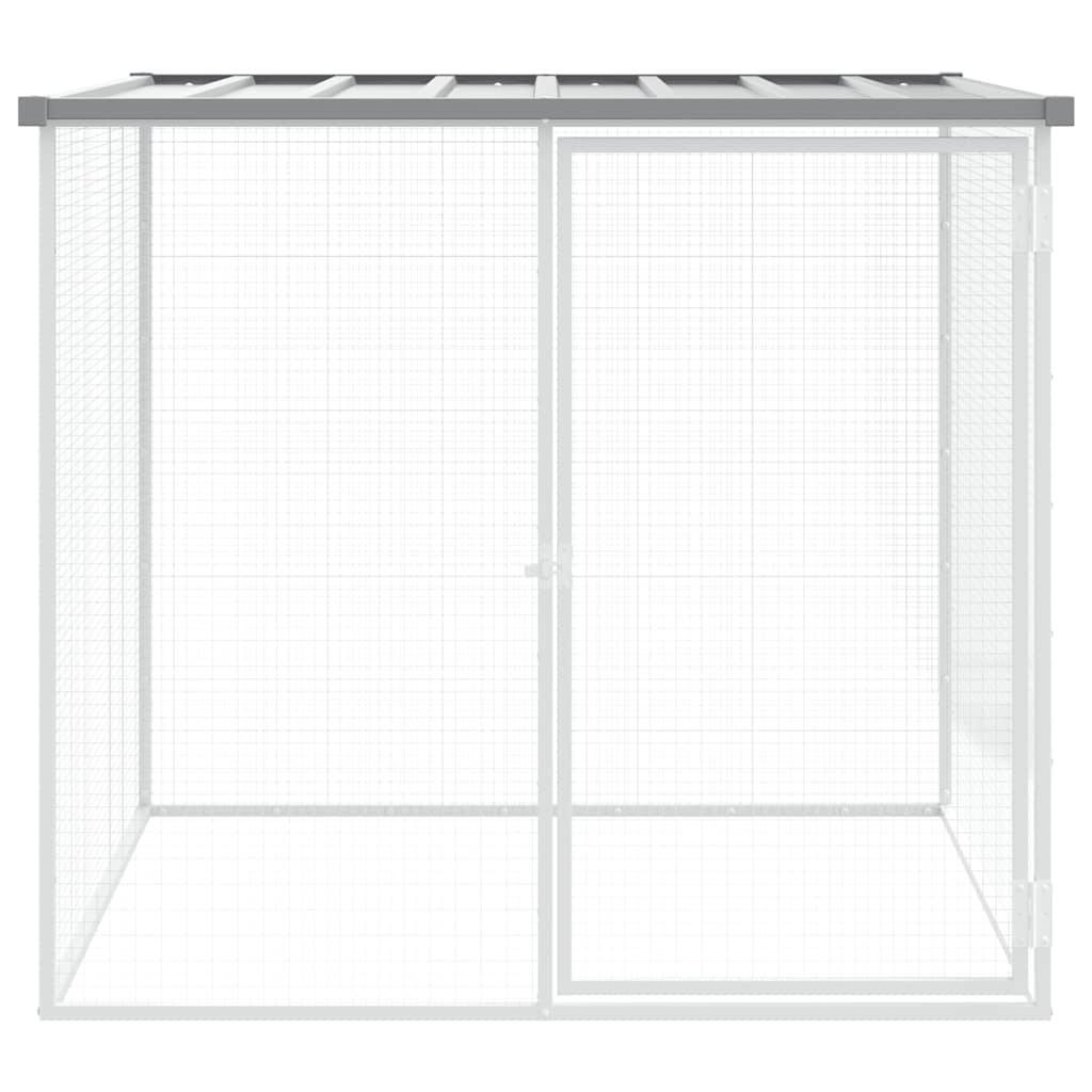 Poulet Vidaxl avec toit 103x98x90 cm en acier galvanisé gris clair