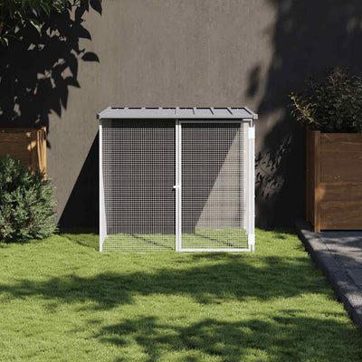 Poulet Vidaxl avec toit 103x98x90 cm en acier galvanisé gris clair
