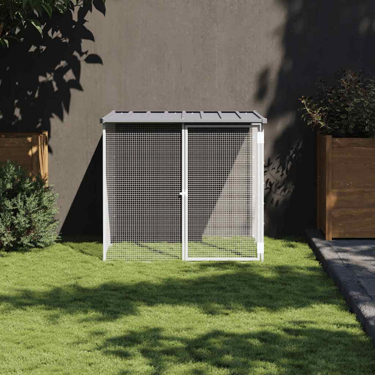 Poulet Vidaxl avec toit 103x98x90 cm en acier galvanisé gris clair