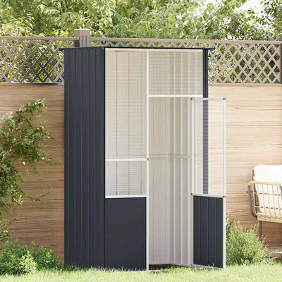 Vidaxl Bird Cage 115x78x200 cm Couleur d'anthracite en acier galvanisé