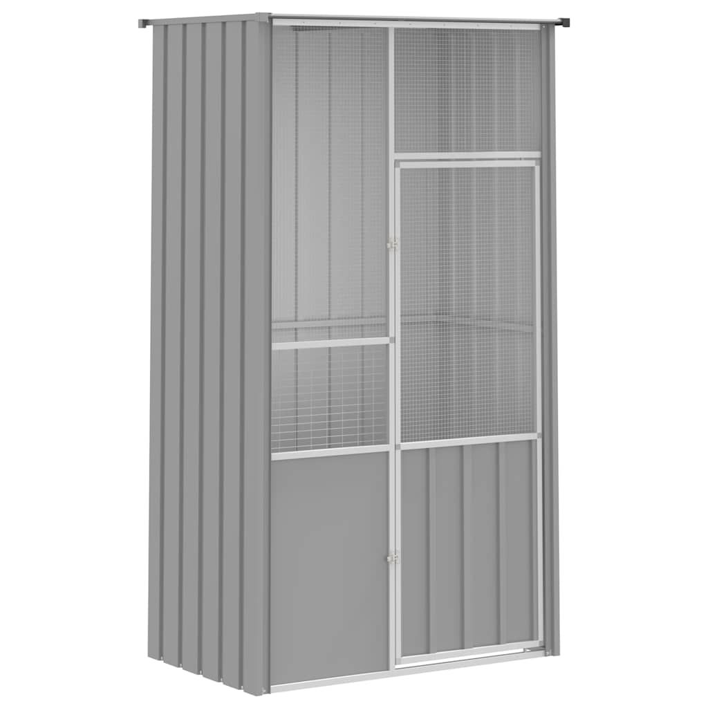Vidaxl Bird Cage 115x78x200 cm Gray en acier galvanisé