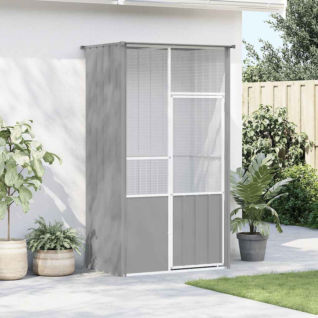 Vidaxl Bird Cage 115x78x200 cm Gray en acier galvanisé