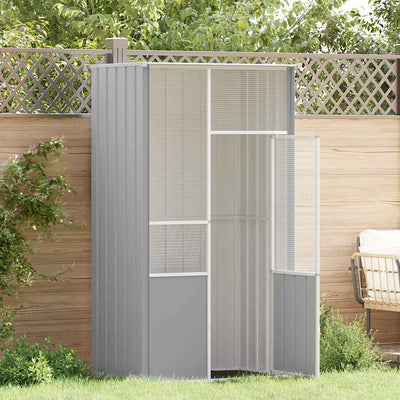 Vidaxl Bird Cage 115x78x200 cm Gray en acier galvanisé