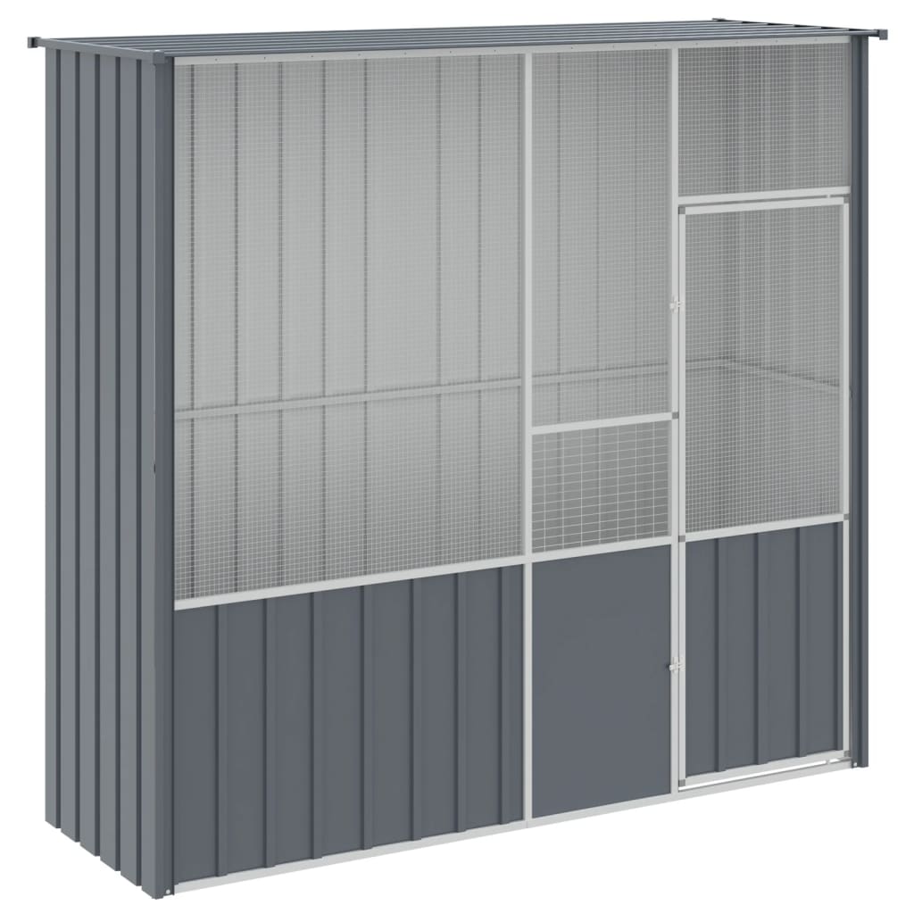Vidaxl Bird Cage 215x78x200 cm Anthracite en acier galvanisé -colore