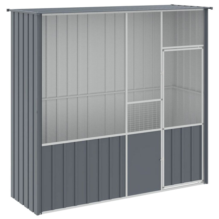 Vidaxl Bird Cage 215x78x200 cm Anthracite en acier galvanisé -colore