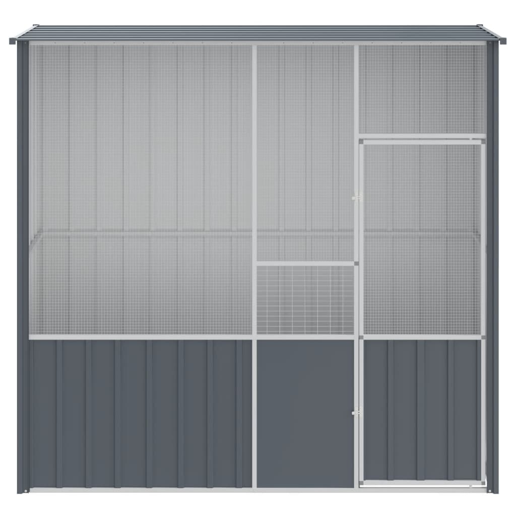 Vidaxl Bird Cage 215x78x200 cm Anthracite en acier galvanisé -colore