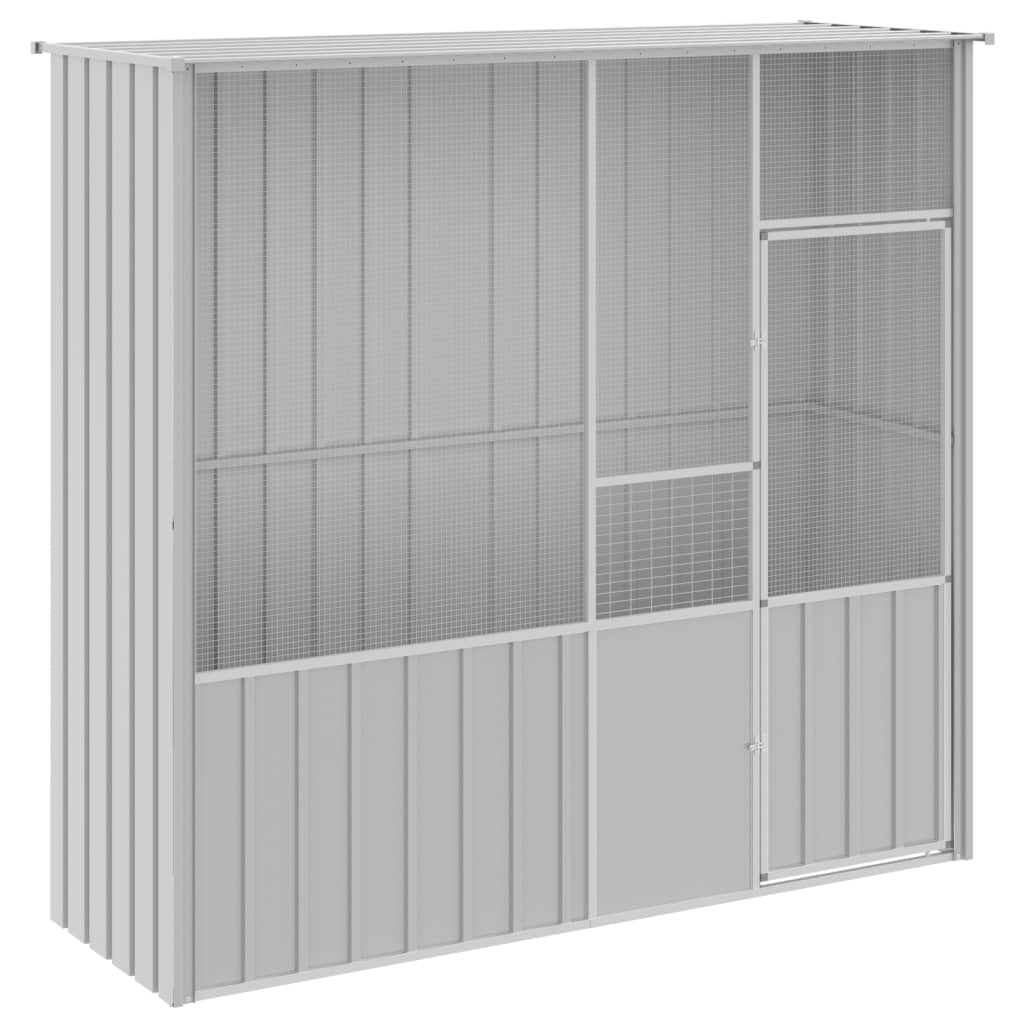 Vidaxl Bird Cage 215x78x200 cm Gray en acier galvanisé
