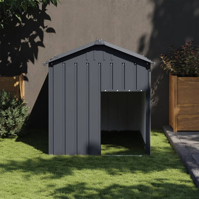 Vidaxl Dog Loft avec toit 117x153x123 cm anthracite en acier galvanisé
