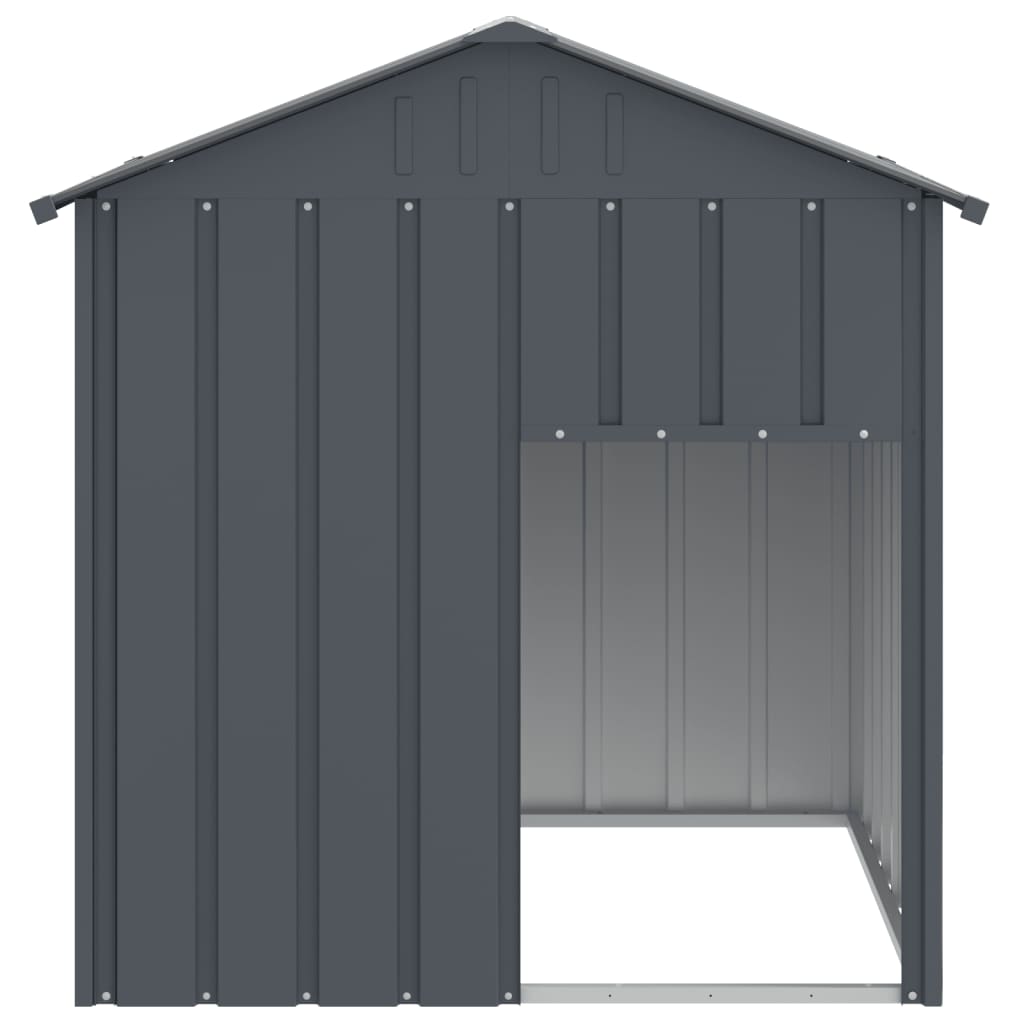 Vidaxl Dog Loft avec toit 117x103x123 cm anthracite en acier galvanisé