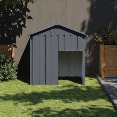 Vidaxl Dog Loft avec toit 117x103x123 cm anthracite en acier galvanisé