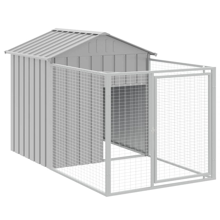 Vidaxl Dog Loft avec toit 117x201x123 cm en acier galvanisé