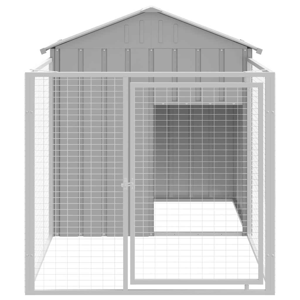 Vidaxl Dog Loft avec toit 117x201x123 cm en acier galvanisé