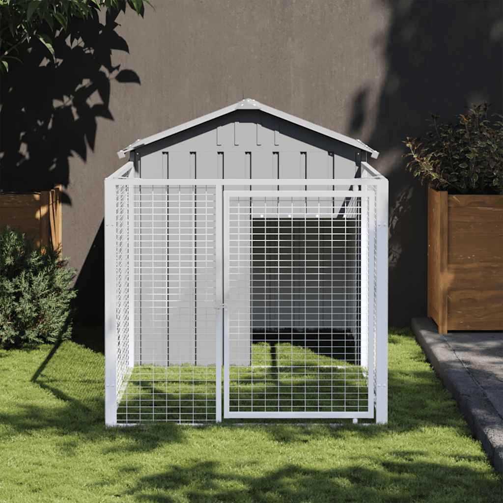 Vidaxl Dog Loft avec toit 117x201x123 cm en acier galvanisé