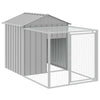 Poulet Vidaxl avec Run 117x201x123 cm Gray en acier galvanisé