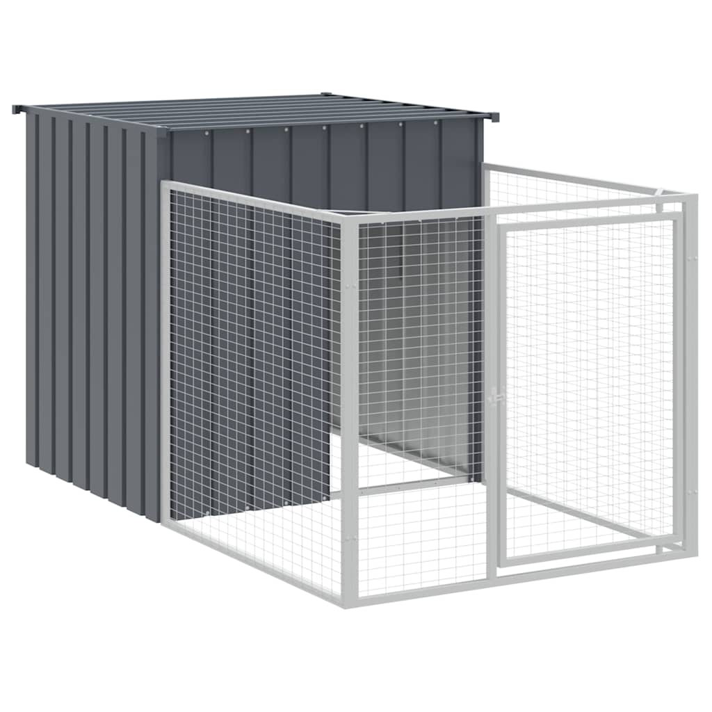 Vidaxl Dog Loft avec toit 110x201x110 cm anthracite en acier galvanisé