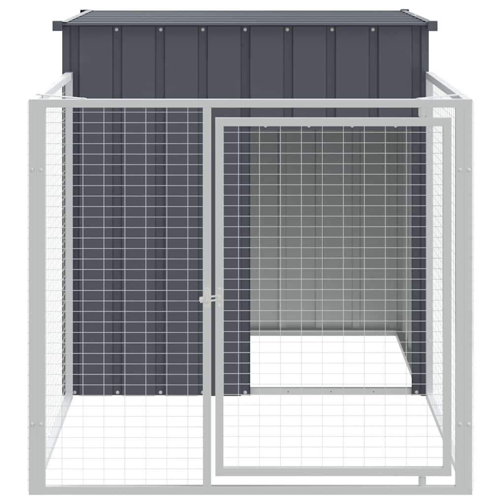 Vidaxl Dog Loft avec toit 110x201x110 cm anthracite en acier galvanisé
